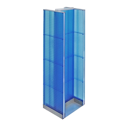 Azar Displays H-Unit Pegboard Floor Display on Revolving Base. Spinner Rack Stand. 700430-BLU